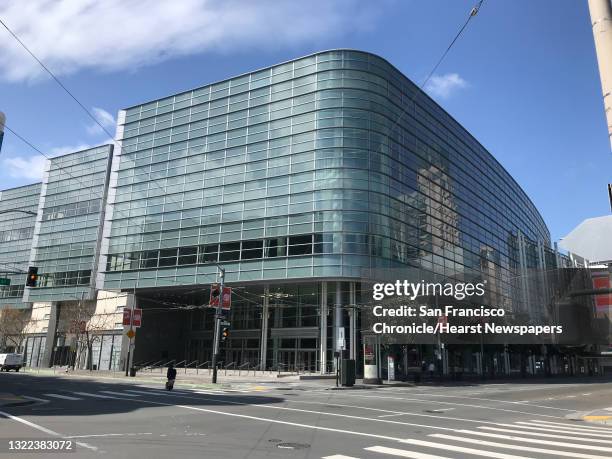 Moscone West is seen on Friday, March 27, 2020 in San Francisco, Calif.