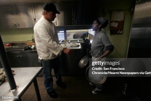 Frenchguestchef5.jpg Danny Higginbotham executive chef of Walden House Corp.talks to Musie during his Center of plate guest lecture. Following 4...