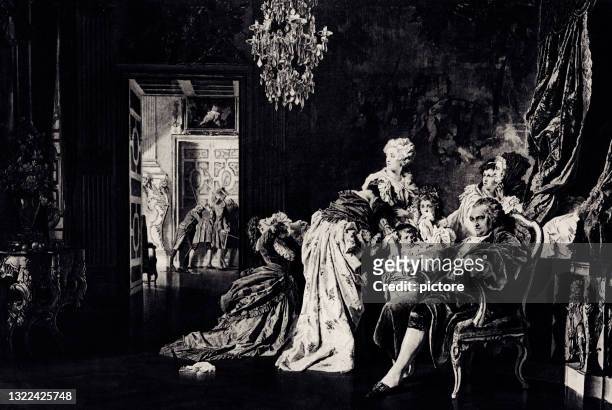 路易十六和他的家人在凡爾賽的風暴 （xxxl） - king royal person 幅插畫檔、美工圖案、卡通及圖標