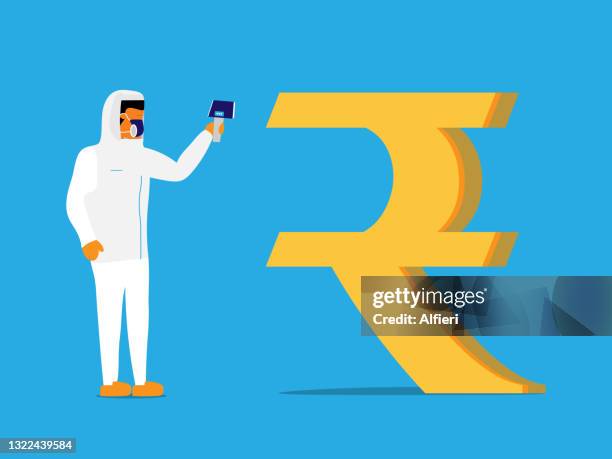 checking rupee temperature - digital thermometer stock illustrations