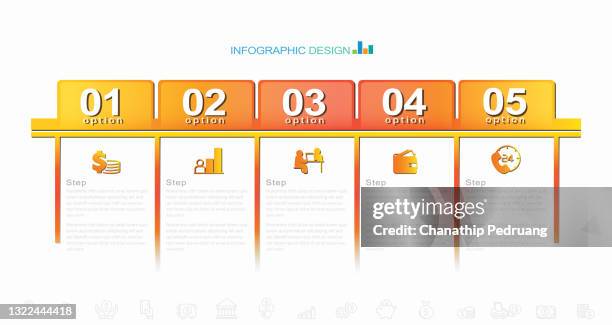 infographic design with icons and 5 options or steps. thin line vector. infographics business concept. can be used for info graphics, flow charts, presentations, web sites, banners, printed materials. stock illustration infographic, number 5, five objects - rectangle infographic stock illustrations
