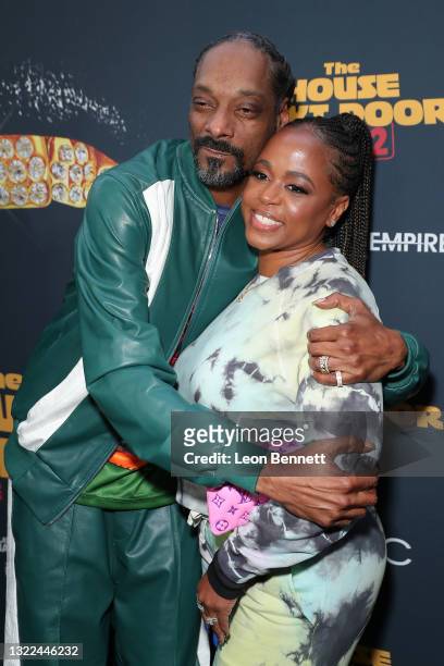 Snoop Dogg and Shante Broadus attends the Black Carpet Premiere of Hidden Empire's new film "The House Next Door: Meet the Blacks 2" at Regal LA...