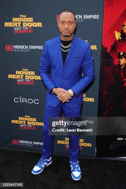 Terrence J. Attends the Black Carpet Premiere of Hidden Empire's new film "The House Next Door: Meet the Blacks 2" at Regal LA Live: A Barco...