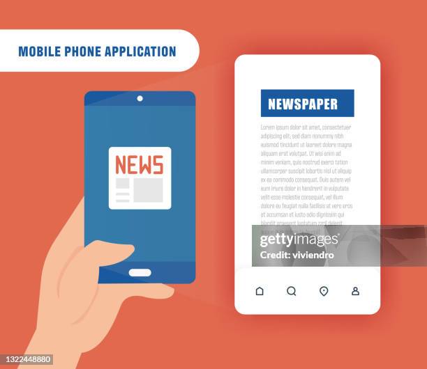 mobile application - newspaper design - newspaper stand stock illustrations