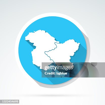 Jammu and Kashmir and Ladakh map icon - Flat Design with Long Shadow Jammu and Kashmir and Ladakh map icon - Flat Design with Long Shadow