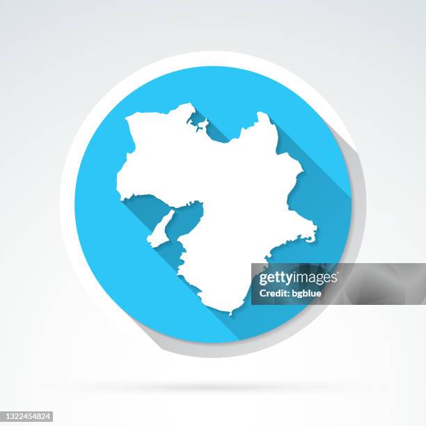 kansai map icon - flat design with long shadow - osaka stock illustrations