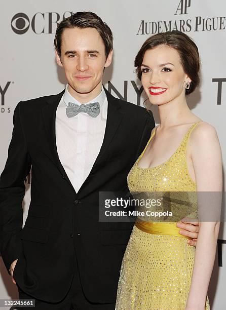 Reeve Carney and Jennifer Damiano attends the 65th Annual Tony Awards at the Beacon Theatre on June 12, 2011 in New York City.