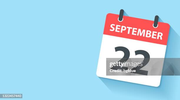 september 22 - daily calendar icon in flat design style - september stock illustrations