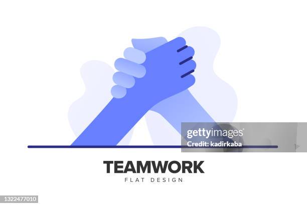 stockillustraties, clipart, cartoons en iconen met teamwork, overeenkomst, handdruk, partnerschap, lijnpictogram vector illustratiesymbool - samen