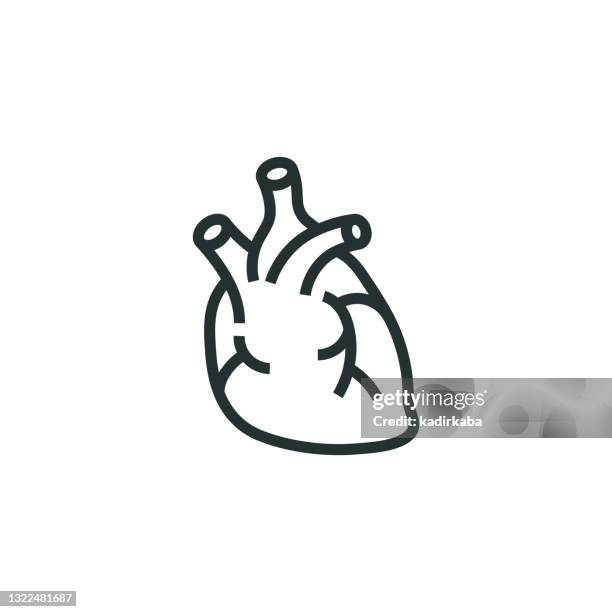 heart, human organ line icon - supplements hand stock illustrations