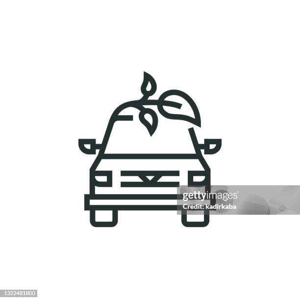 electric car line icon - engine light stock illustrations