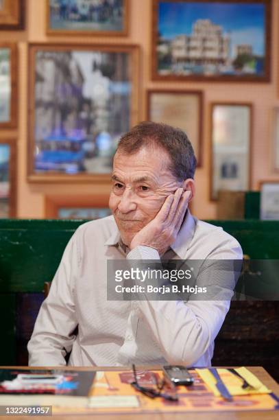 Spanish writter Fernando Sánchez Dragó during the presentation of his new book 'Habáname' on June 08, 2021 in Madrid, Spain.