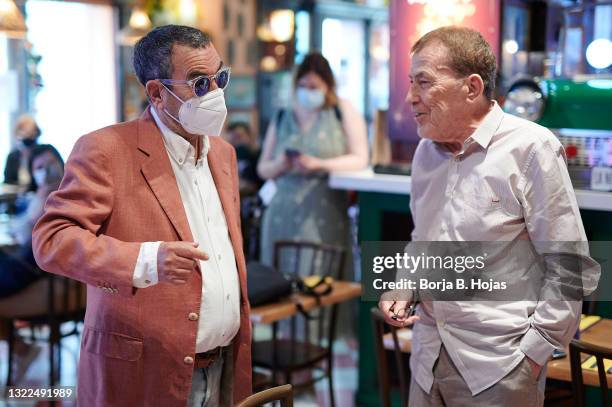 Film director José Luis Garci and writter Fernando Sánchez Dragó during the presentation of the new book of Fernando Sánchez Dragó, 'Habáname' on...