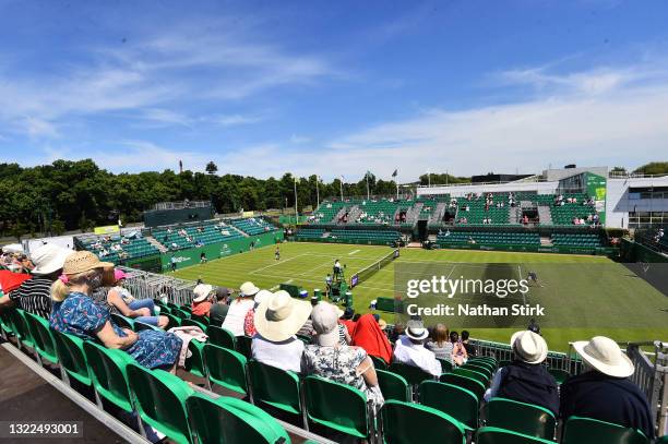 General view of Donna Vekic of Croatia and Leonie Küng of Switzerland game during Day 4 of the Viking Open match between at Nottingham Tennis Centre...