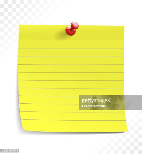 yellow blank note - notice board stock illustrations