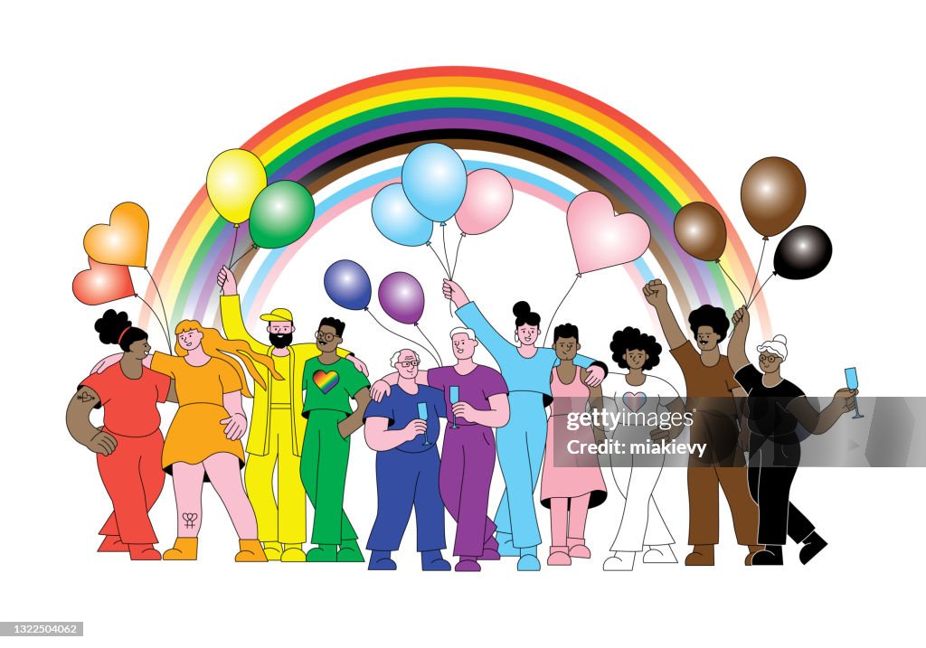 Défilé de la fierté du progrès inclusif LGBTQIA
