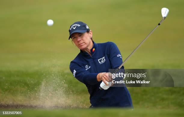 Annika Sorenstam of Sweden plays a practice round ahead of the Scandinavian Mixed Hosted by Henrik and Annika at Vallda Golf & Country Club on June...