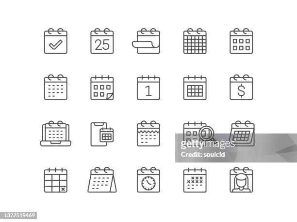 calendar icons - personal organizer stock illustrations