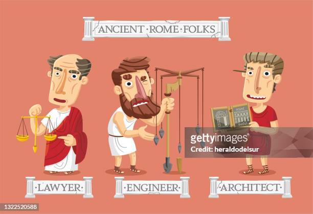 bildbanksillustrationer, clip art samt tecknat material och ikoner med antika rom tecken uppsättning - romersk