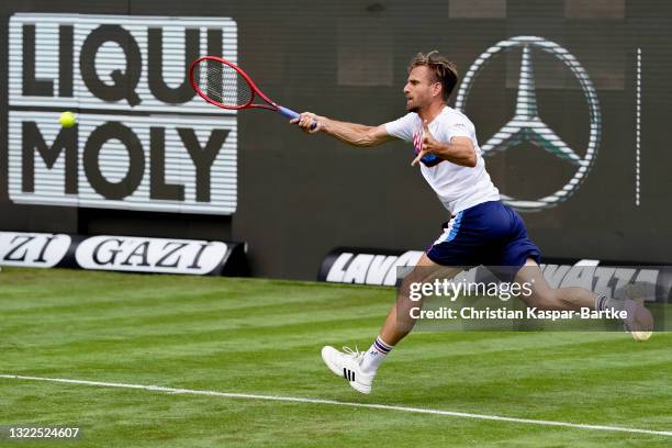 Peter Gojowczyk of Germany competes during day 2 of the MercedesCup at Tennisclub Weissenhof on June 08, 2021 in Stuttgart, Germany.
