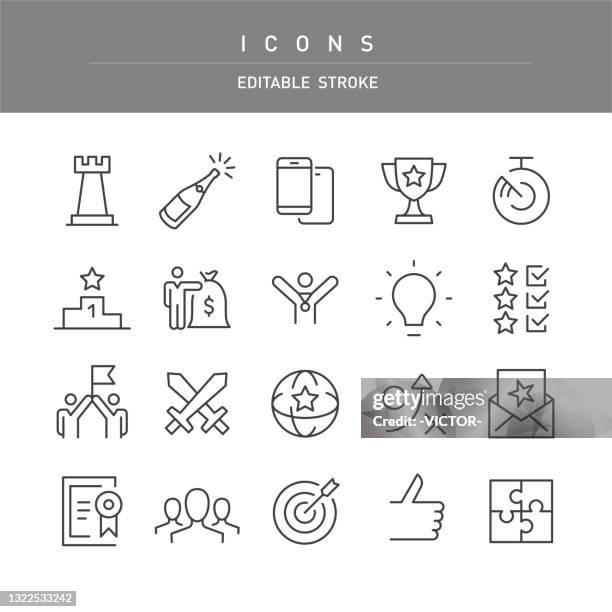 stockillustraties, clipart, cartoons en iconen met de pictogrammen van de concurrentie en van de gelijke - de reeks van de lijn - spelregels