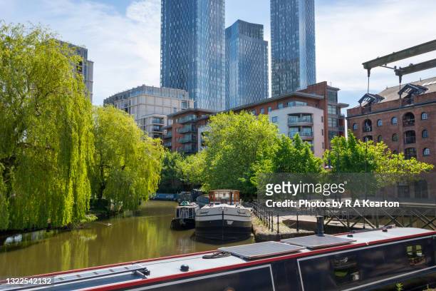 castlefield basin, manchester, england - manchester england stock pictures, royalty-free photos & images