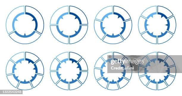 circle charts - draft rounds 2 7 stock illustrations