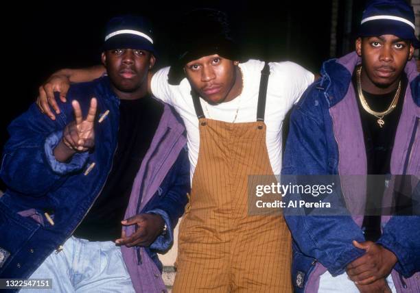 Cool J and Parrish Smith and Erick Sermon of the Rap Group EPMD appear in a portrait taken on November 10, 1990 in New York City.