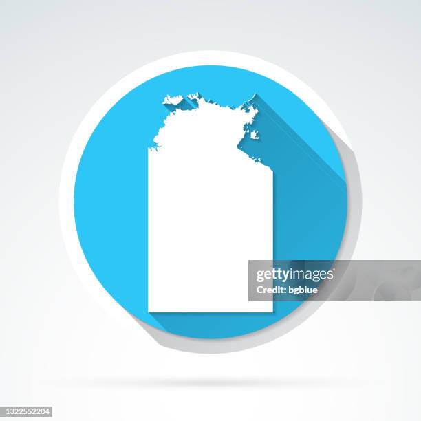 northern territory map icon - flat design with long shadow - darwin stock illustrations