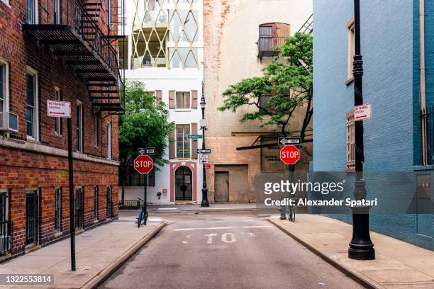 street in greenwich village, new york city, usa - high street stock pictures, royalty-free photos & images