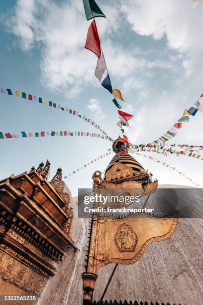 kathmandu temple from low angle view - pilgrimage stock pictures, royalty-free photos & images