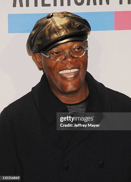 Samuel L. Jackson poses in the press room during the 2010 American Music Awards held at Nokia Theatre L.A. Live on November 21, 2010 in Los Angeles,...