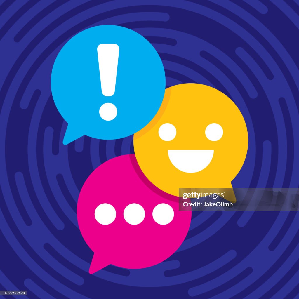 Text nachricht Speech Bubbles Flat 3