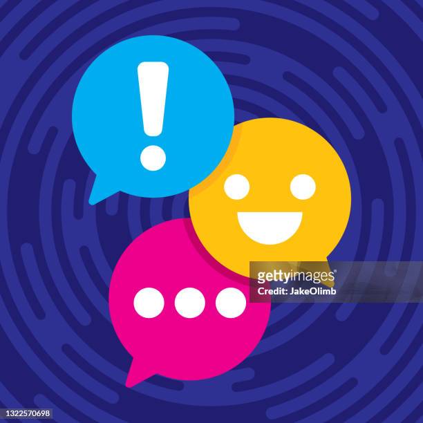 illustrazioni stock, clip art, cartoni animati e icone di tendenza di bolle vocali sms flat 3 - messaggistica online
