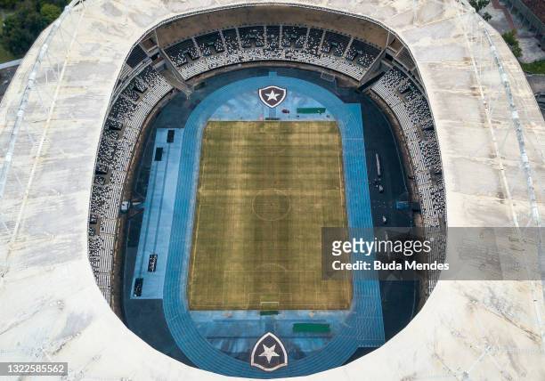 Aerial view of Nilton Santos stadium ahead of Copa America Brazil 2021 on June 08, 2021 in Rio de Janeiro, Brazil. After a controversial decision,...