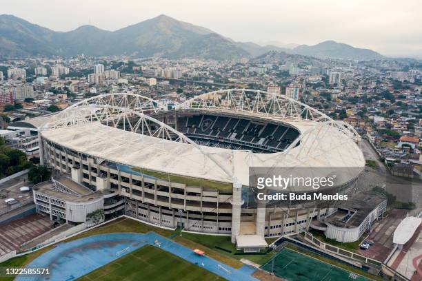 Aerial view of Nilton Santos stadium ahead of Copa America Brazil 2021 on June 08, 2021 in Rio de Janeiro, Brazil. After a controversial decision,...