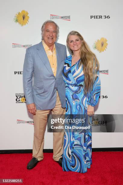 Stewart Lane and Bonnie Comley attends the Immersive Van Gogh Opening Night at Pier 36 on June 08, 2021 in New York City.