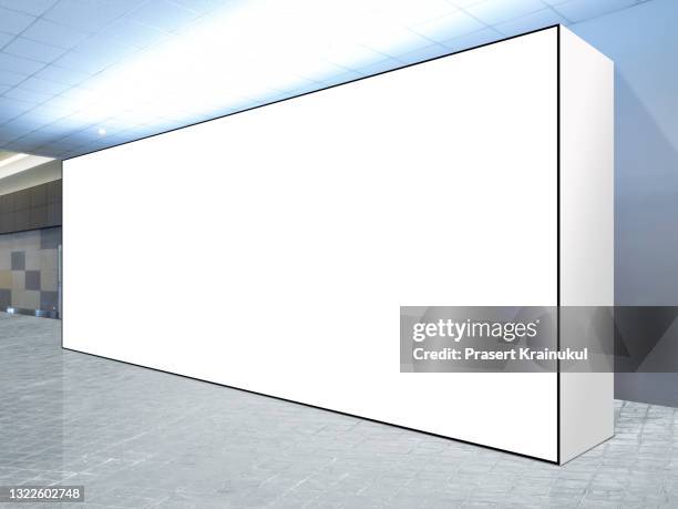 fabric pop up basic unit advertising banner media display backdrop - reception desk mockup stock pictures, royalty-free photos & images