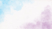 blue and violet rainbow pastel unicorn girly watercolor on paper abstract background