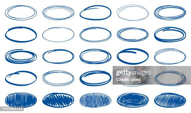 ilustrações de stock, clip art, desenhos animados e ícones de hand drawn ovals - caneta esferográfica