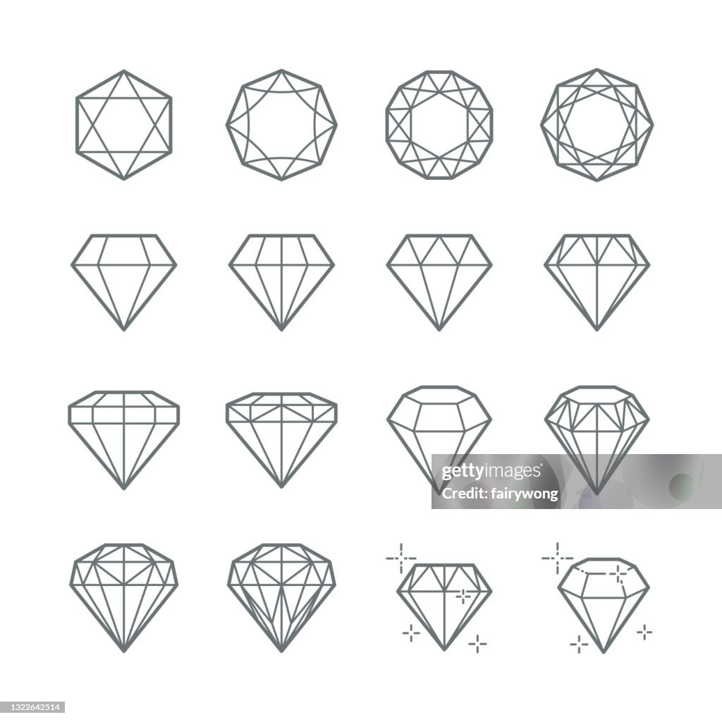 Iconos vectoriales de gemas