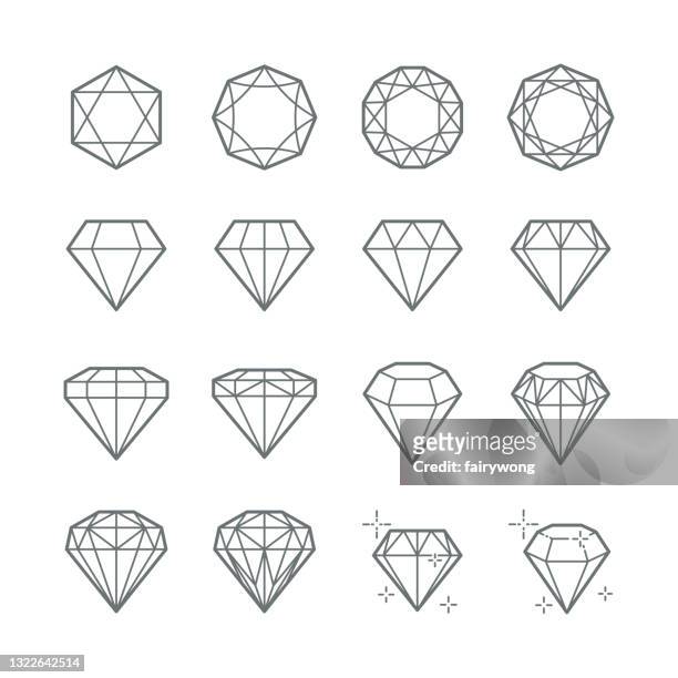 stockillustraties, clipart, cartoons en iconen met de vectorpictogrammen van het juweel - diamond stone
