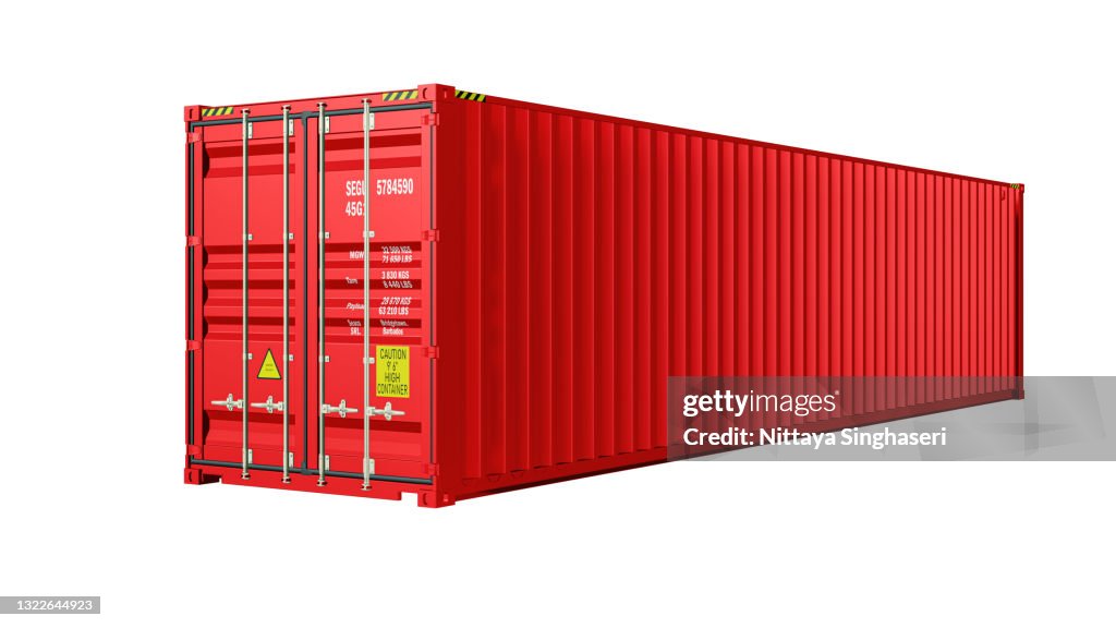 Red Moving Containers Red Shipping Container 3d Rednered On White Backgroundit Can Be Used ...
