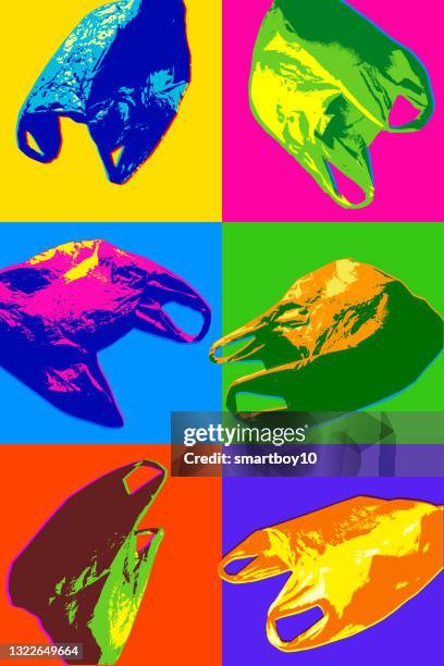 plastic bags - disposable packaging stock illustrations