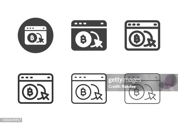 bitcoin portal web icons - multi series - digital transformation cloud stock illustrations