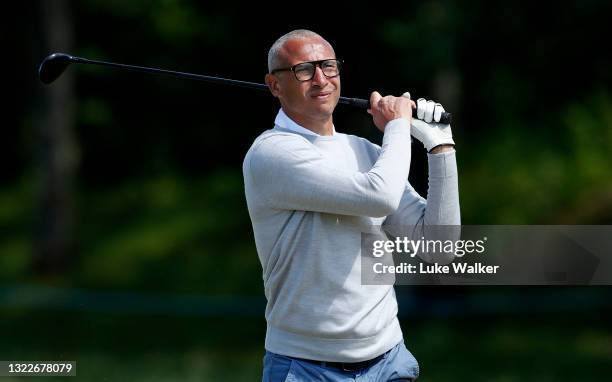 Former Swedish professional football player, Henrik Larsson plays in the pro-am ahead of the Scandinavian Mixed Hosted by Henrik and Annika at Vallda...