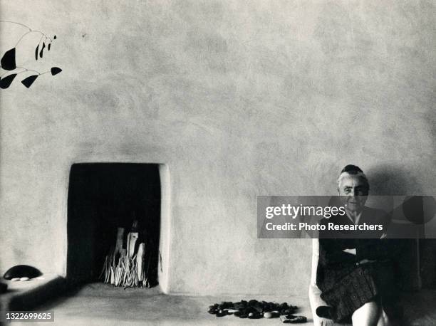 Portrait of American artist Georgia O'Keeffe in her home, Ghost Ranch, Abiquiu, New Mexico, 1971.