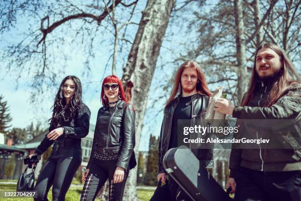 double date with beer and music for metalheads in park - guitar pick stock pictures, royalty-free photos & images