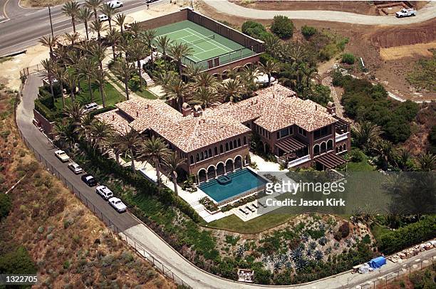 The home of Cher is seen from the air June 18, 2001 in Malibu, CA. Cher has put her ocean side mansion on the market it was announced August 12 for...