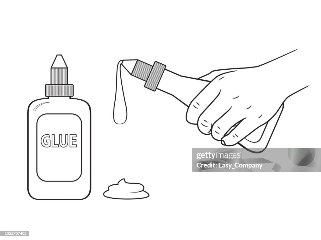 Black And White Glue Cartoon Images For Kids This Is A Vector